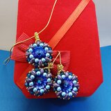 Set handmade cercei + pandantiv cu cristale Swarovski, Preciosa unicat